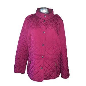 Women's Talbots Quilted Jacket Plus Size XL Fuschia